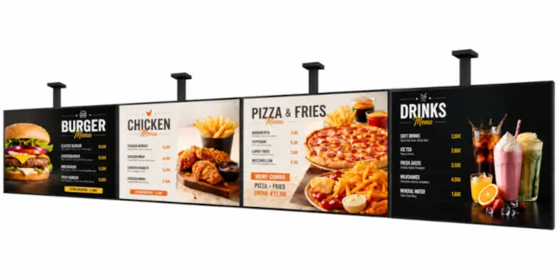 Menu Board con 4 display