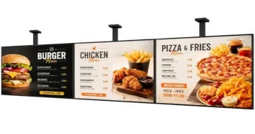 Menu Board con 3 display